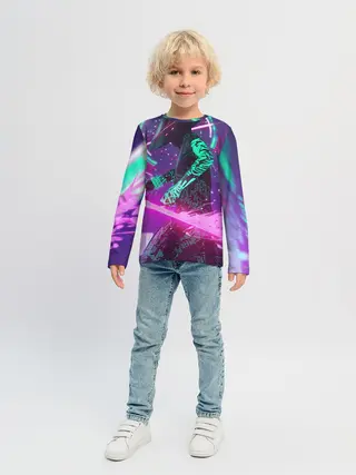 Детский лонгслив / Неоновый Самурай