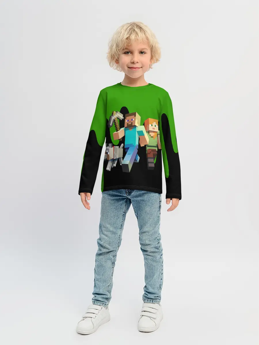 Детский лонгслив / minecraft