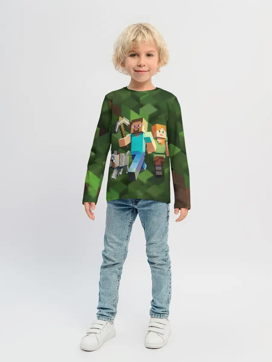 Детский лонгслив / minecraft