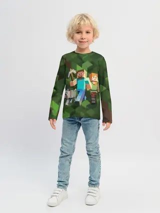 Детский лонгслив / minecraft