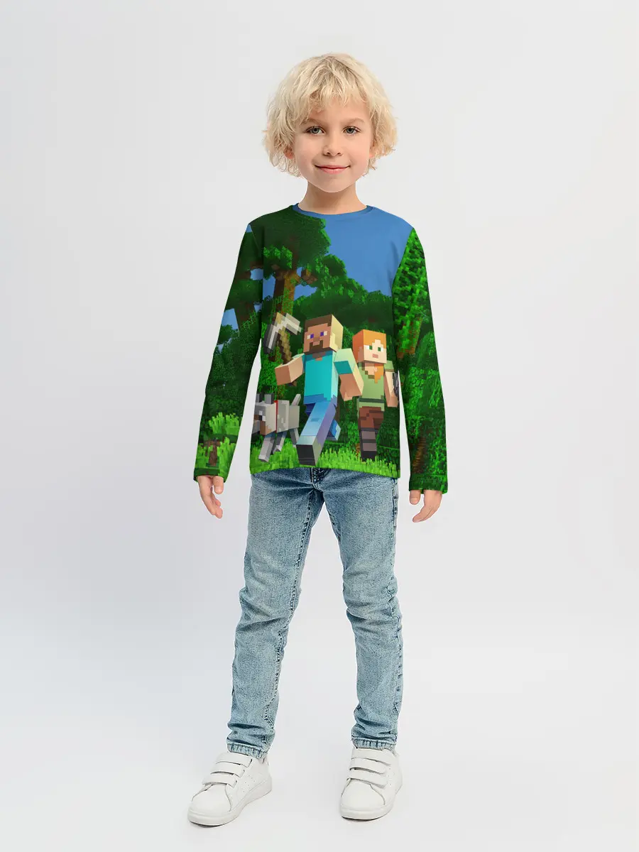 Детский лонгслив / minecraft