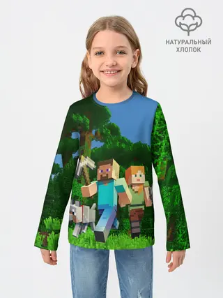 Детский лонгслив / minecraft