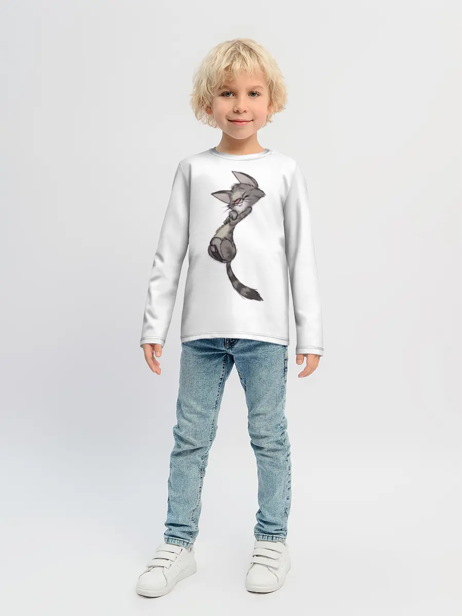 Детский лонгслив / Милый котя