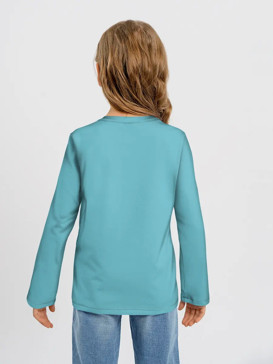 Детский лонгслив / Белый котик и воробушек