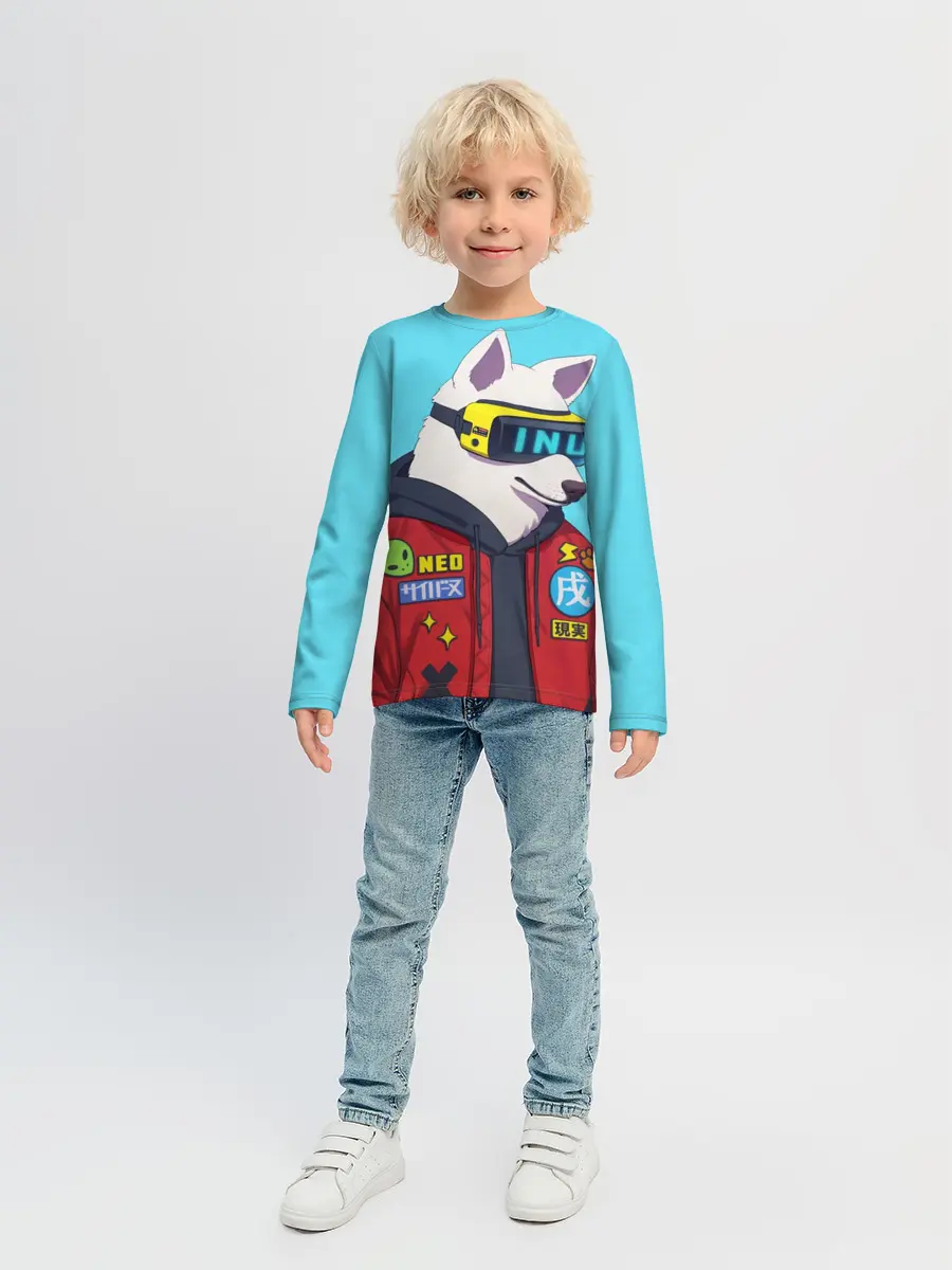 Детский лонгслив / Кибер Пёс