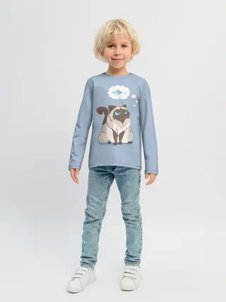 Детский лонгслив / Голодный котейка