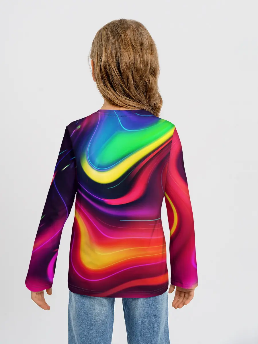 Детский лонгслив / Неоновые пятна