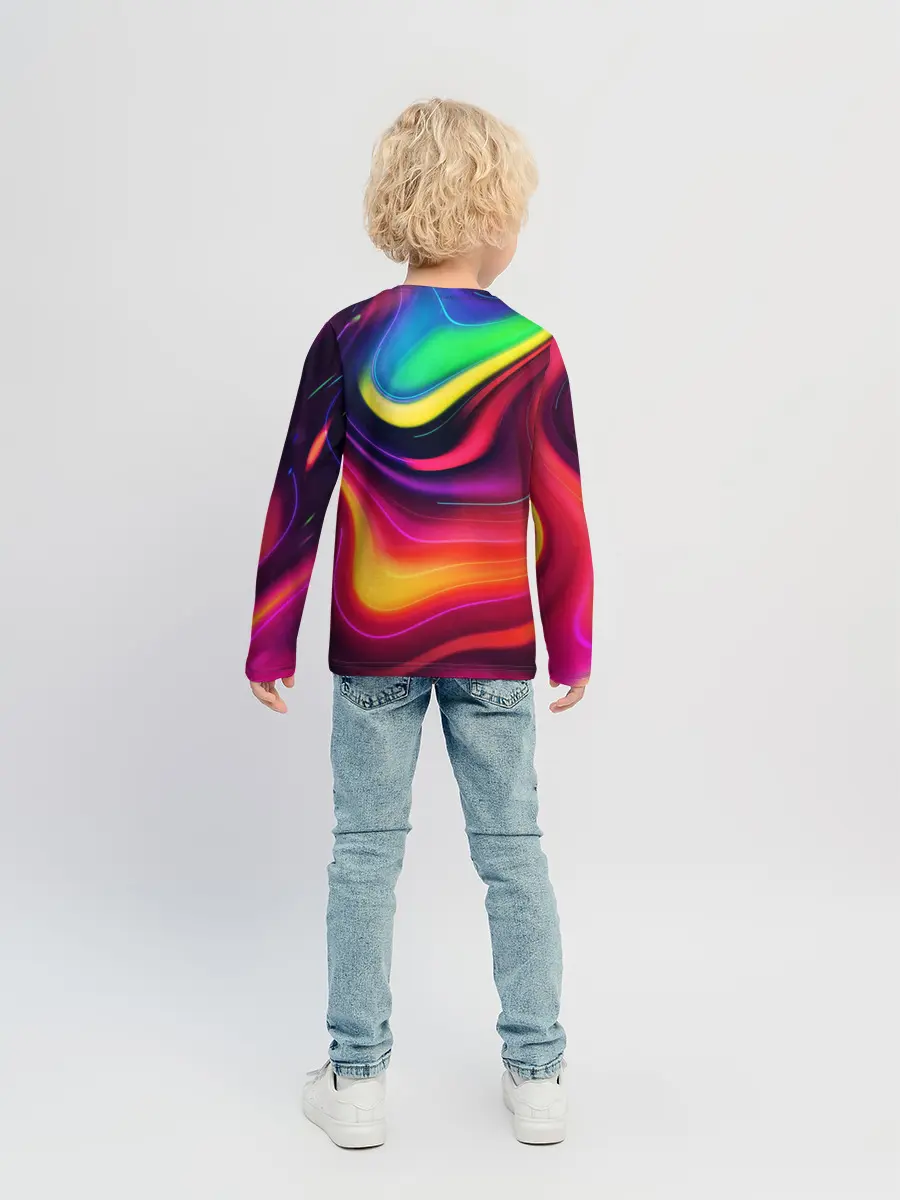 Детский лонгслив / Неоновые пятна