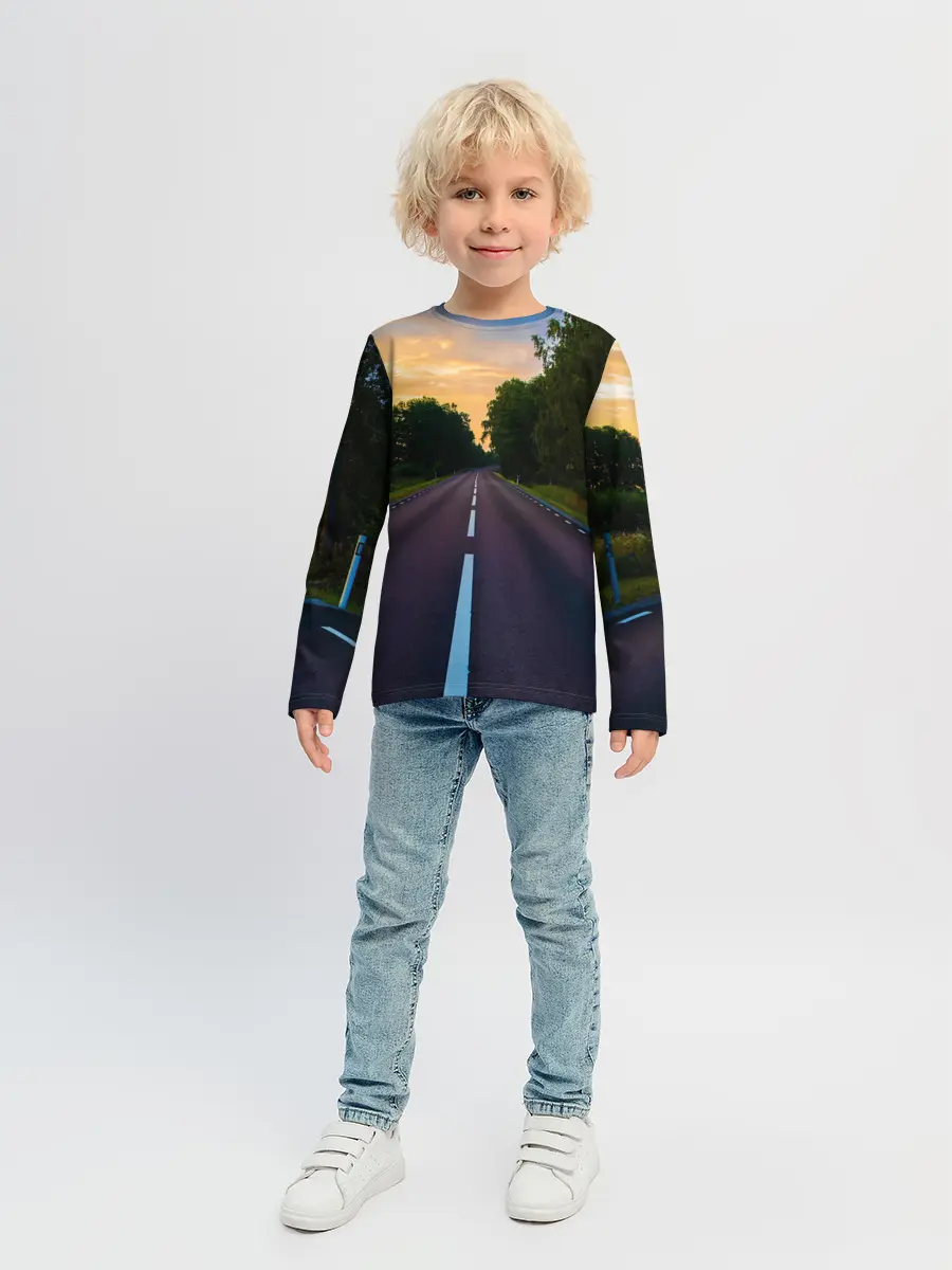 Детский лонгслив / дорога
