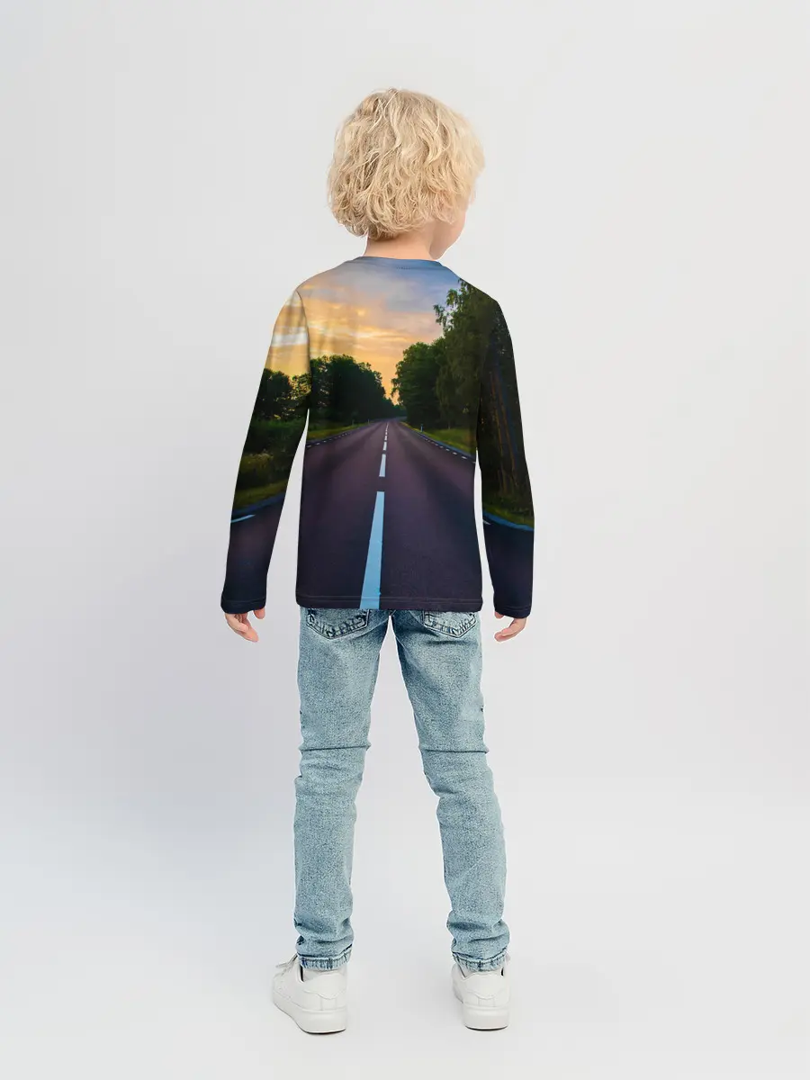 Детский лонгслив / дорога