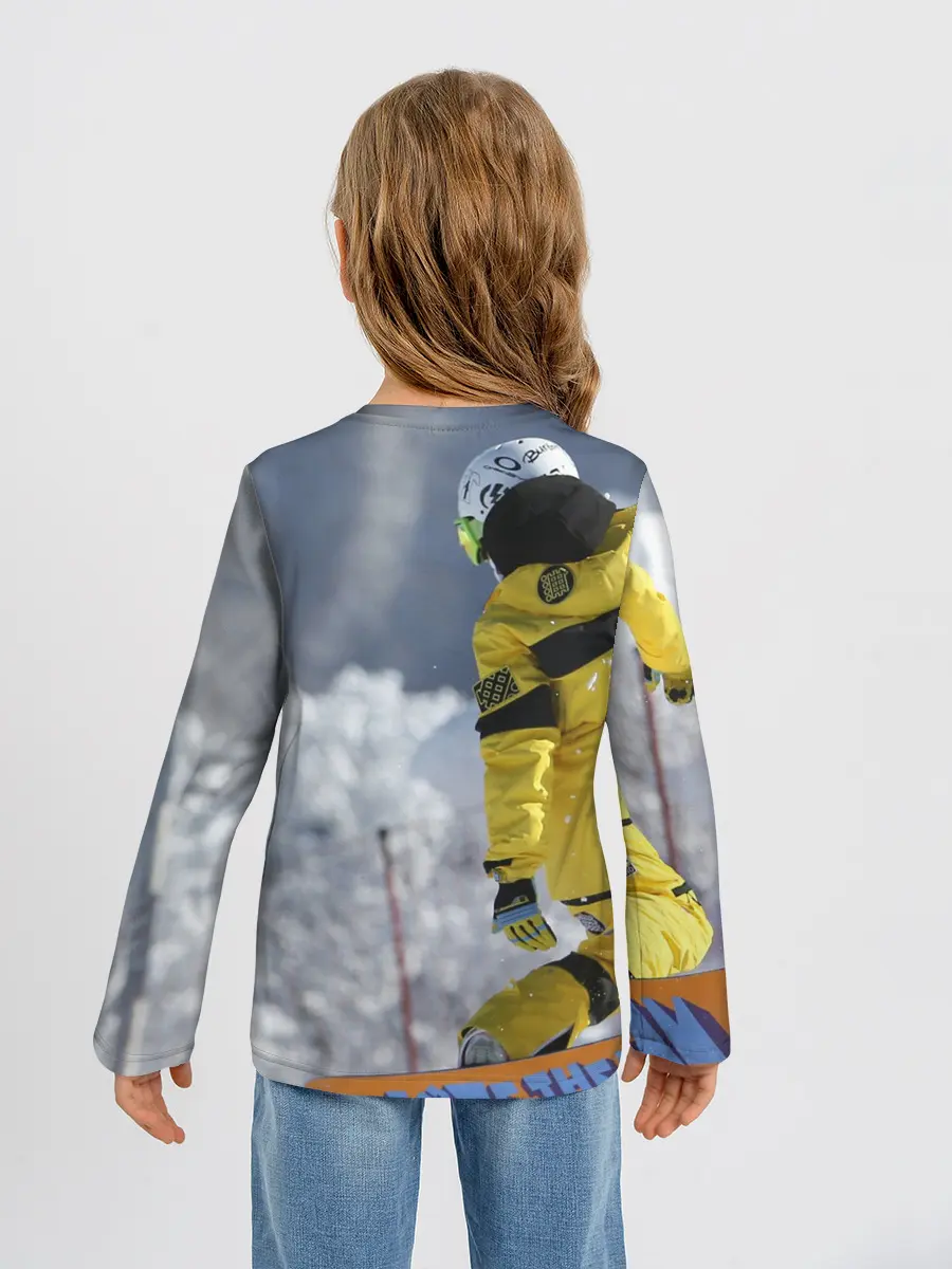 Детский лонгслив / сноубордист