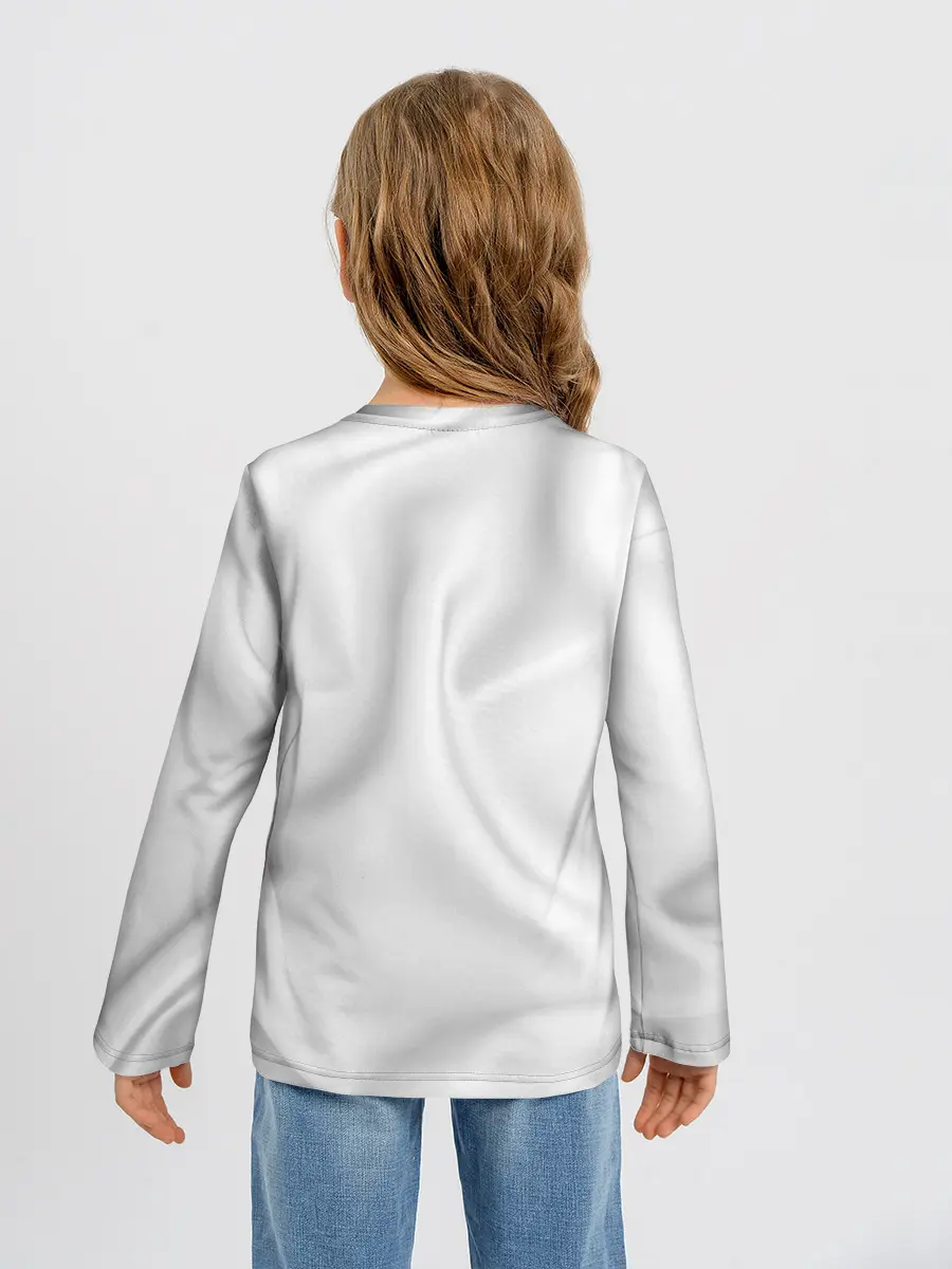 Детский лонгслив / Белое полотно текстура