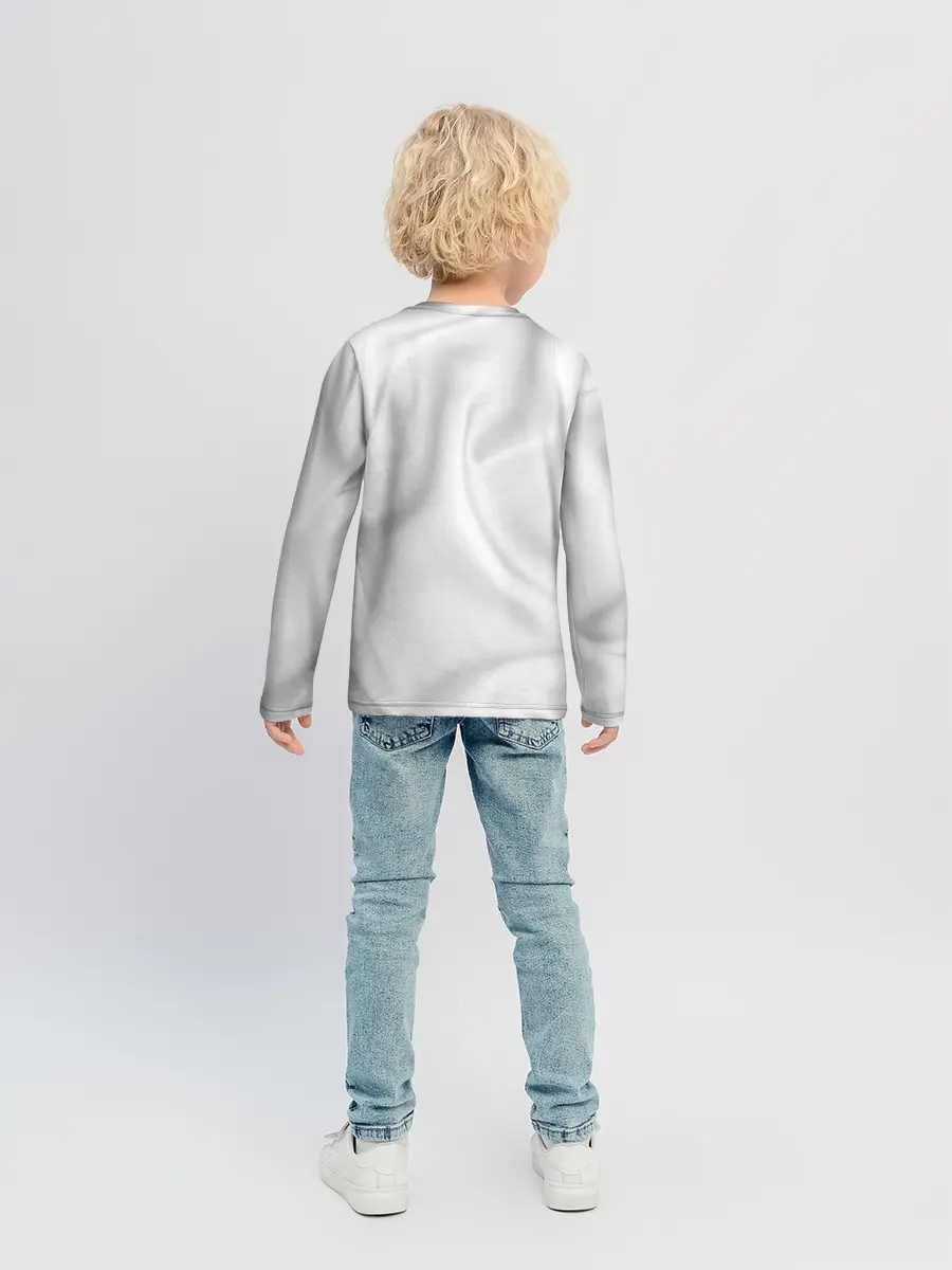 Детский лонгслив / Белое полотно текстура