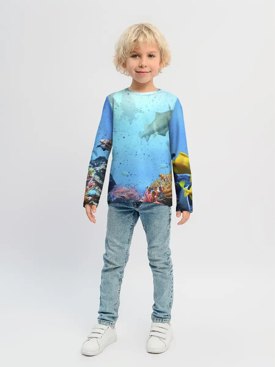 Детский лонгслив / акулы
