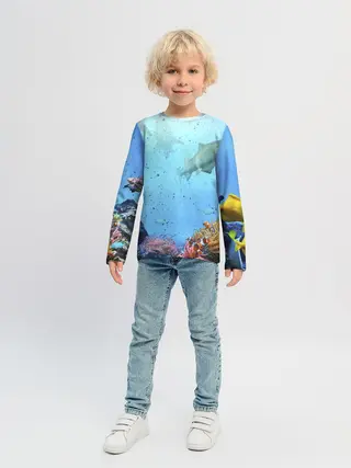 Детский лонгслив / акулы