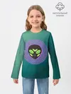 Детский лонгслив / Инопланетяша на зеленом фоне