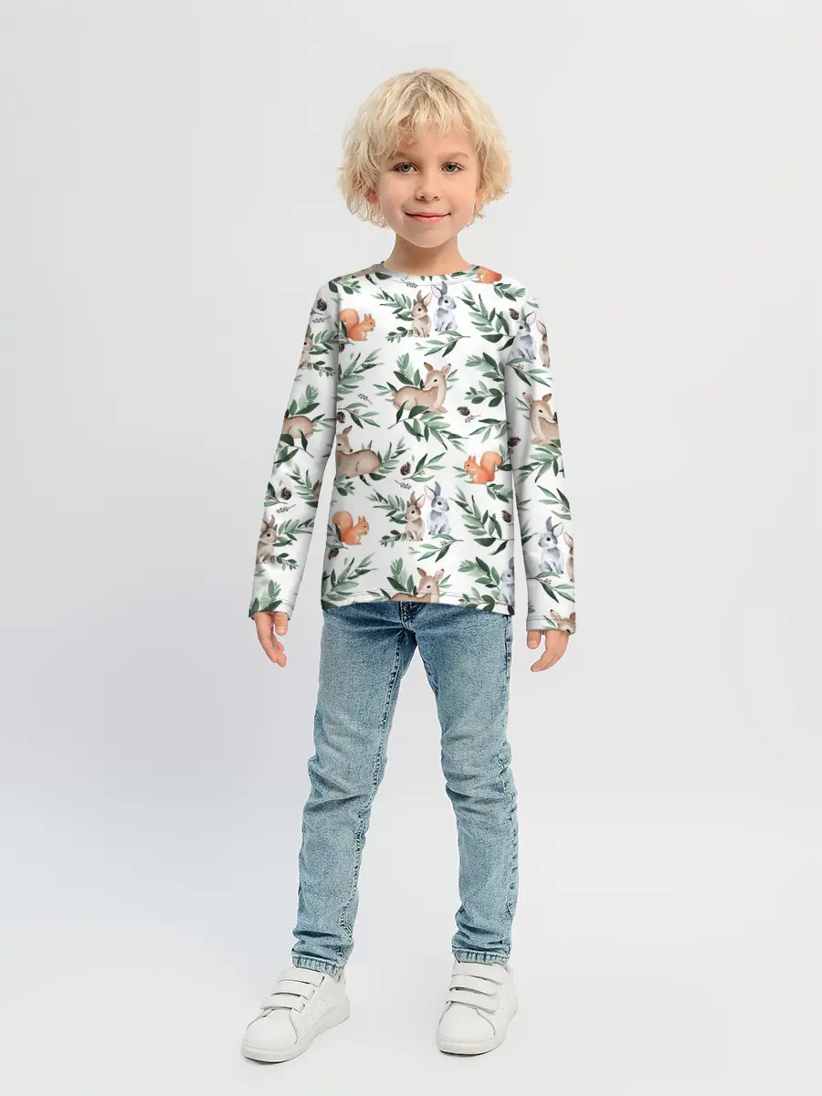 Детский лонгслив / Лесные животные