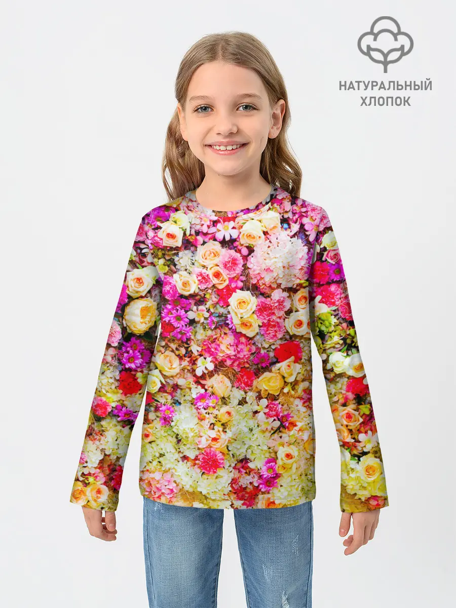 Детский лонгслив / Цветы