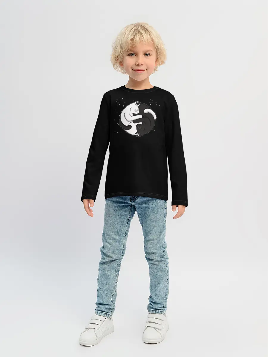 Детский лонгслив / Коты Инь Янь