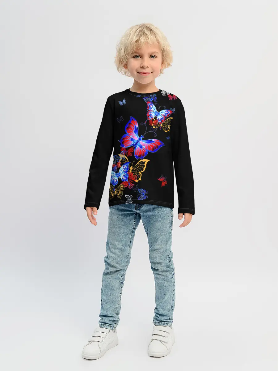 Детский лонгслив / Поцелуй бабочек