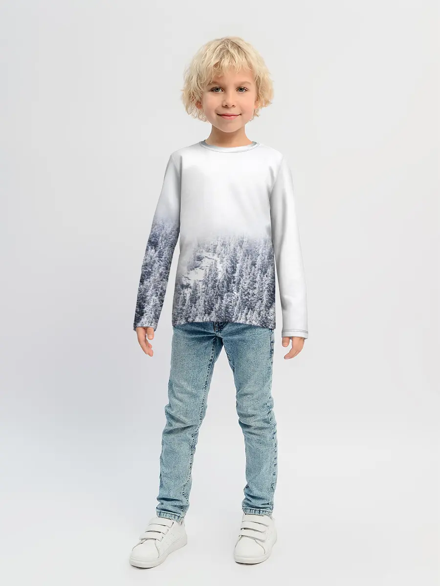 Детский лонгслив / зимний лес