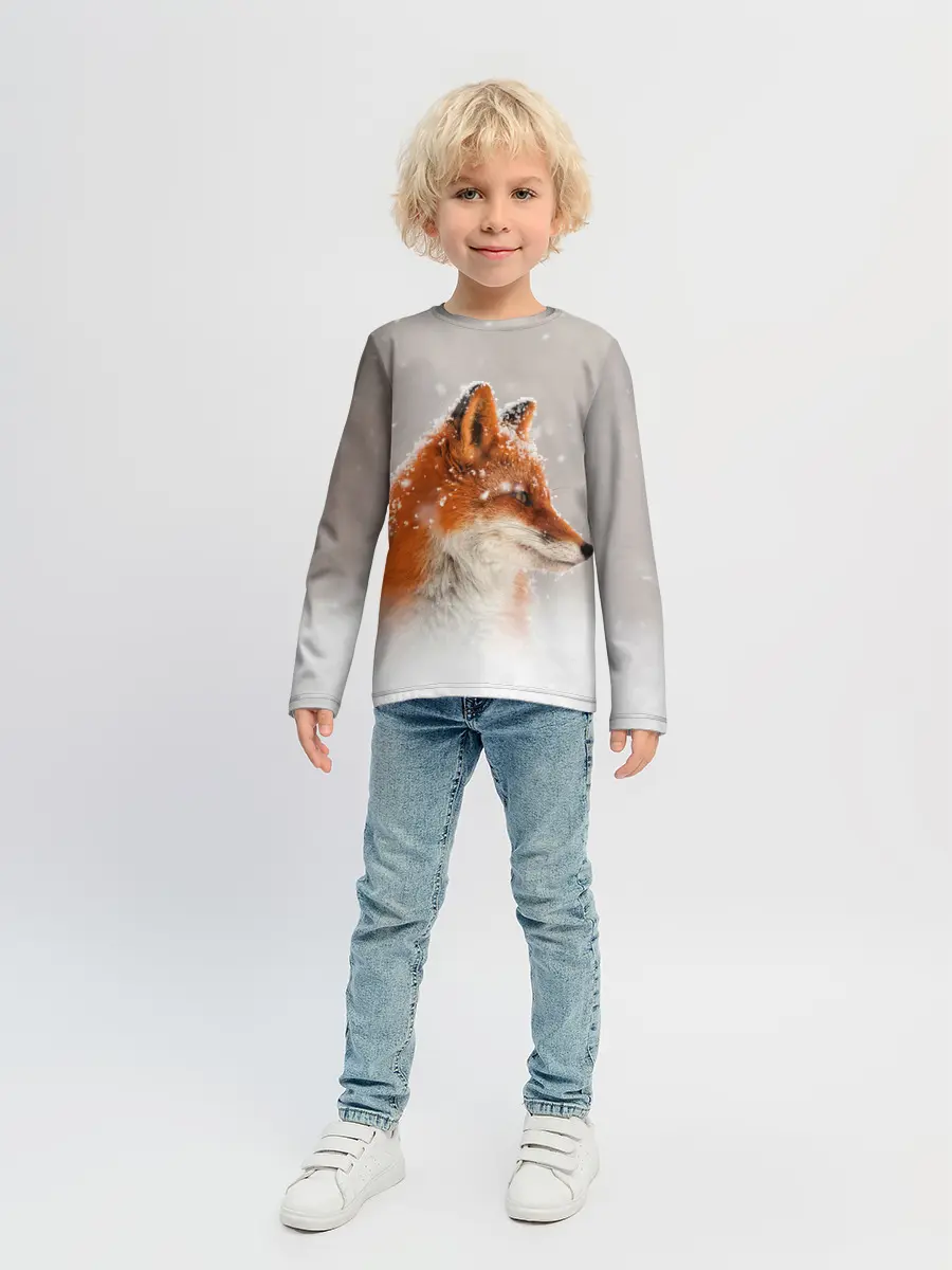 Детский лонгслив / Лиса и снег