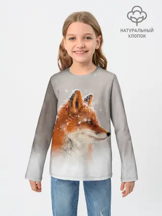 Детский лонгслив / Лиса и снег