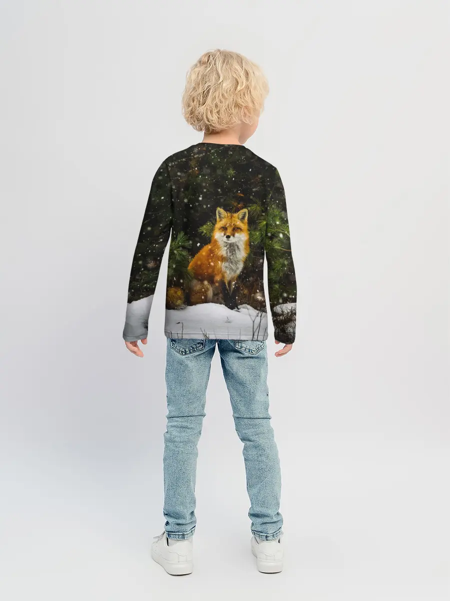 Детский лонгслив / Лиса и снег