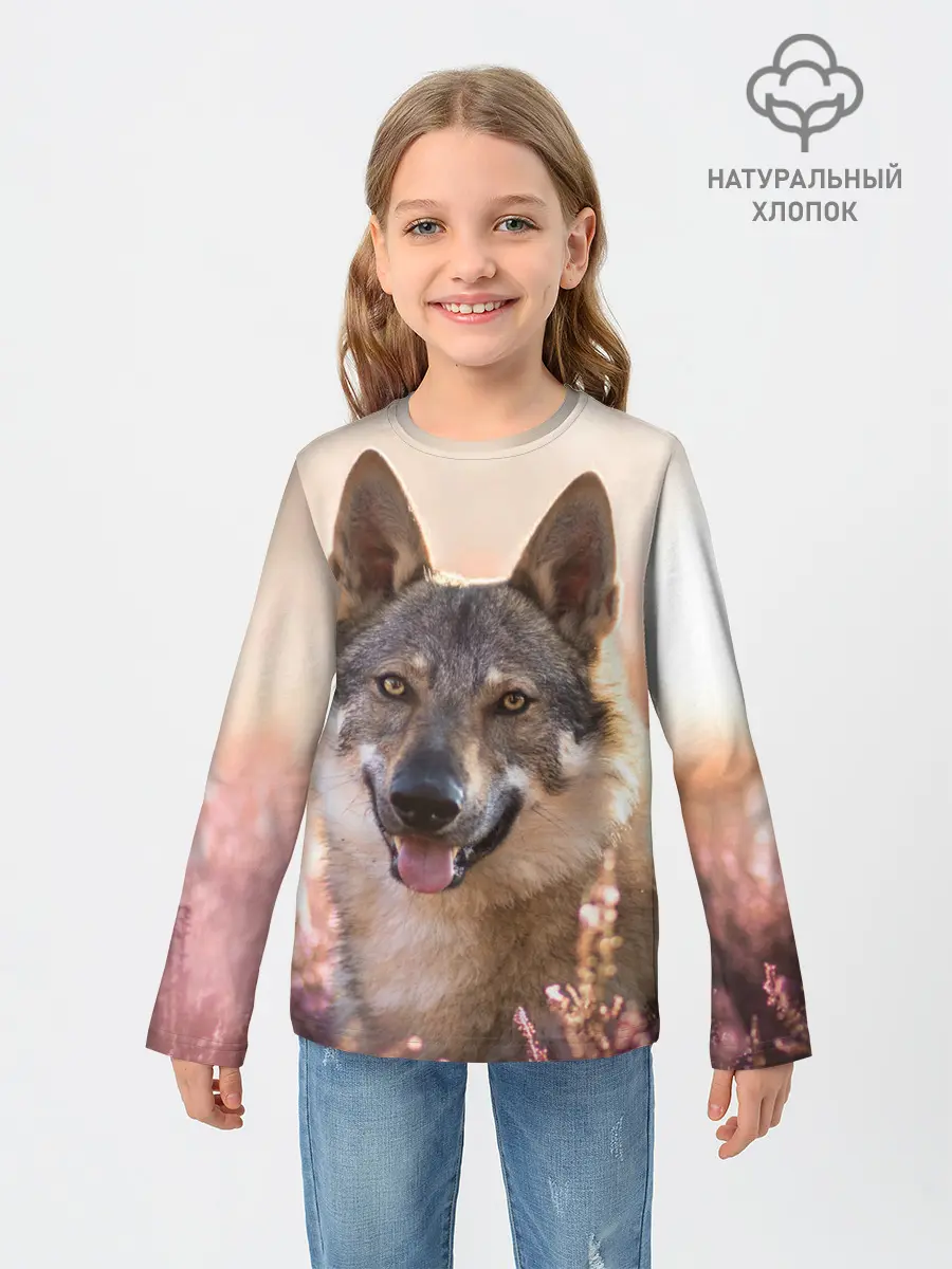 Детский лонгслив / Красивый Волк
