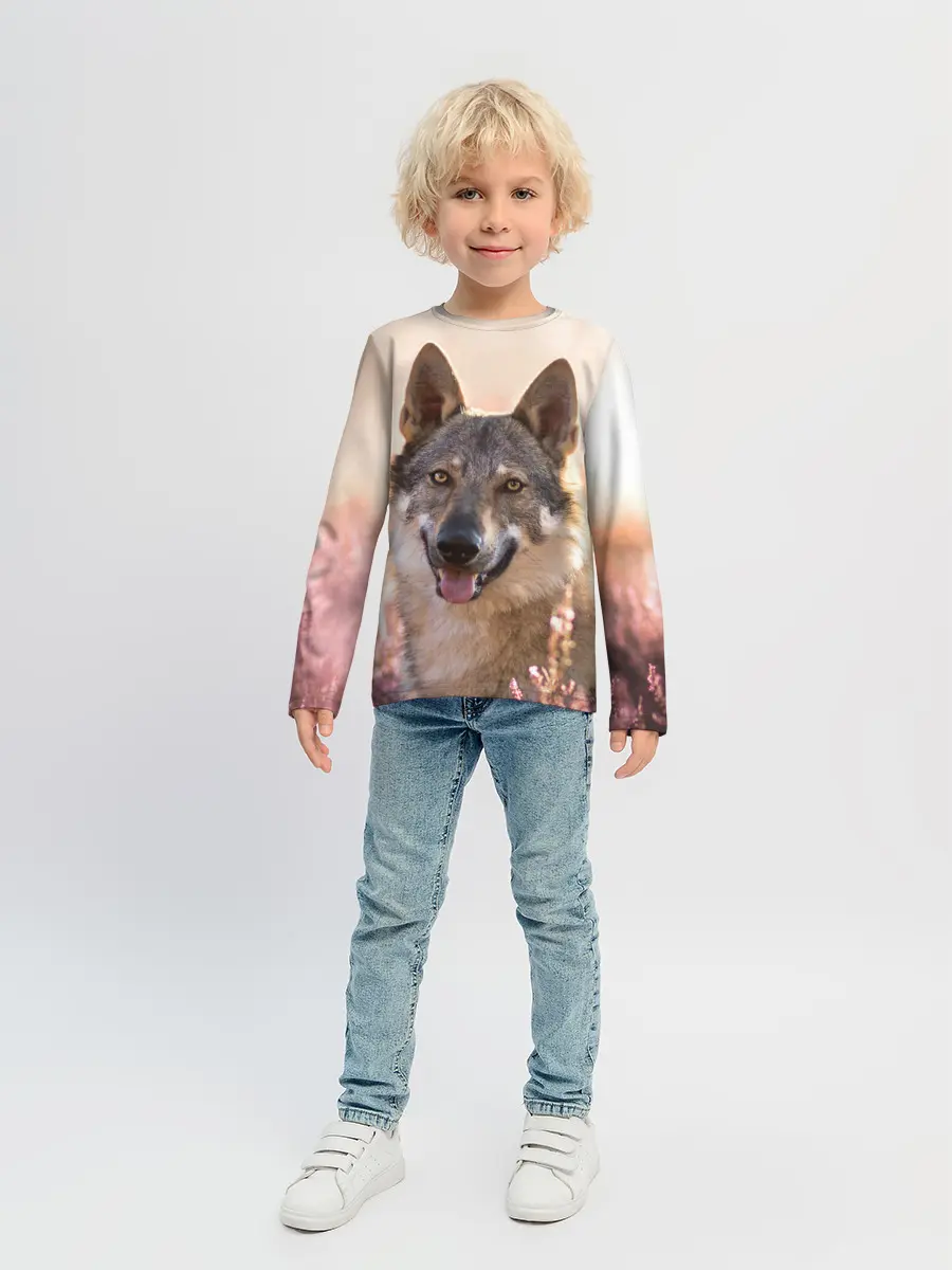 Детский лонгслив / Красивый Волк