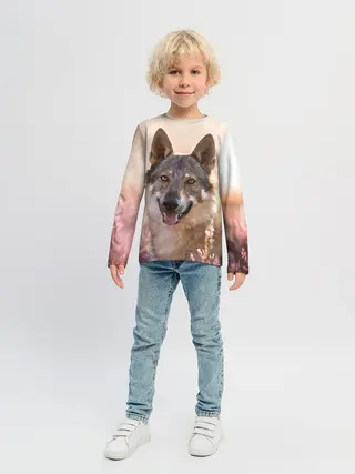 Детский лонгслив / Красивый Волк