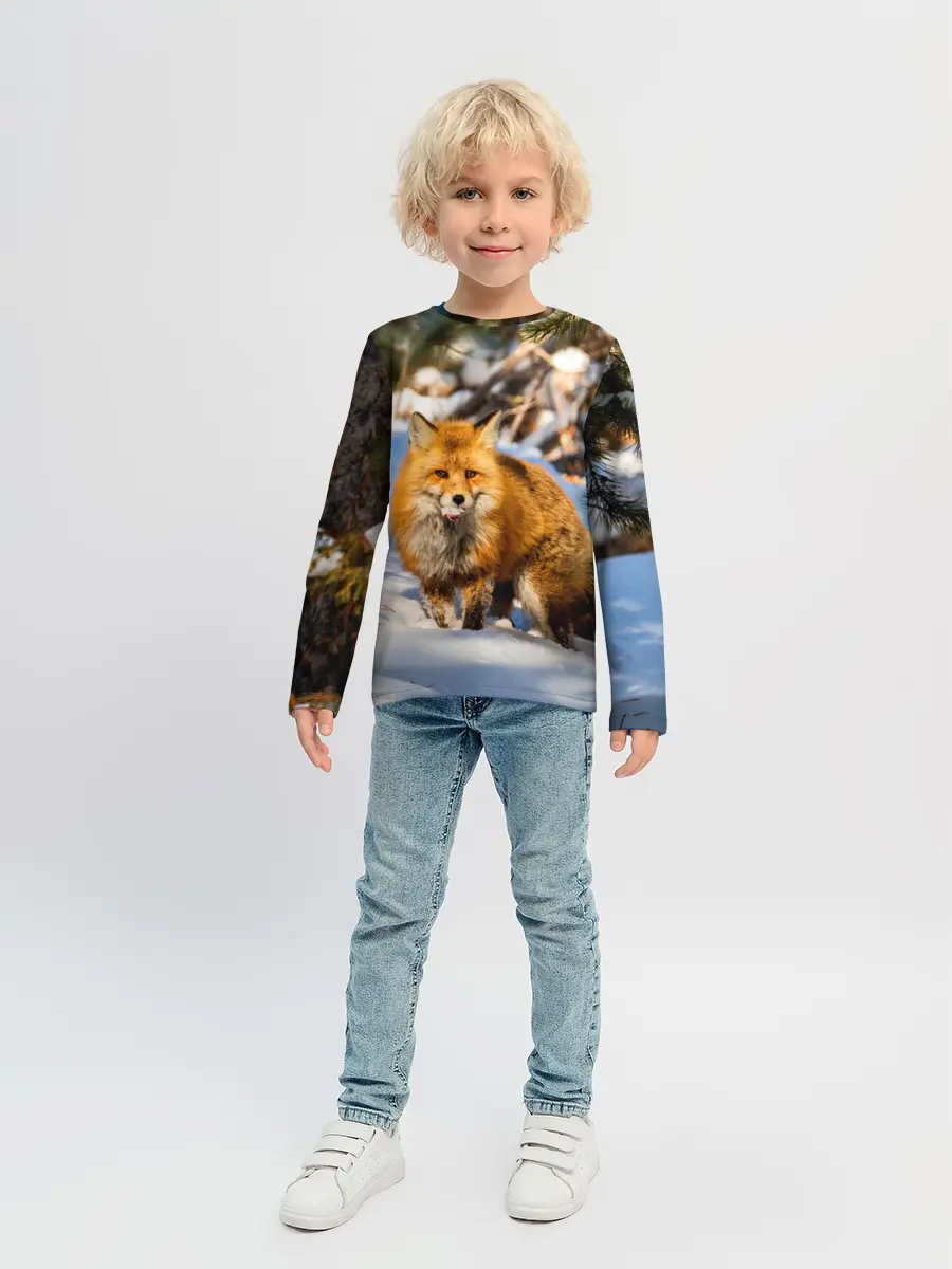 Детский лонгслив / Лиса в лесу