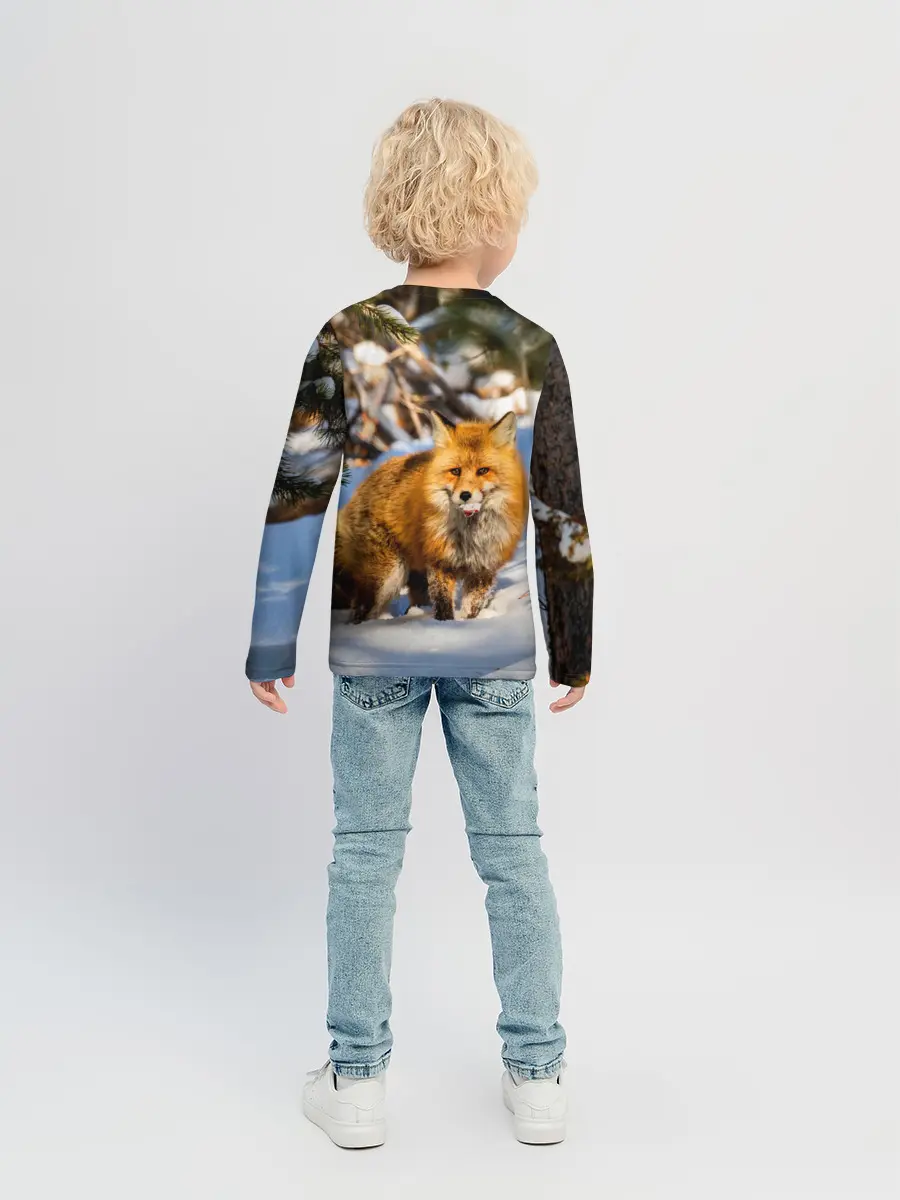 Детский лонгслив / Лиса в лесу
