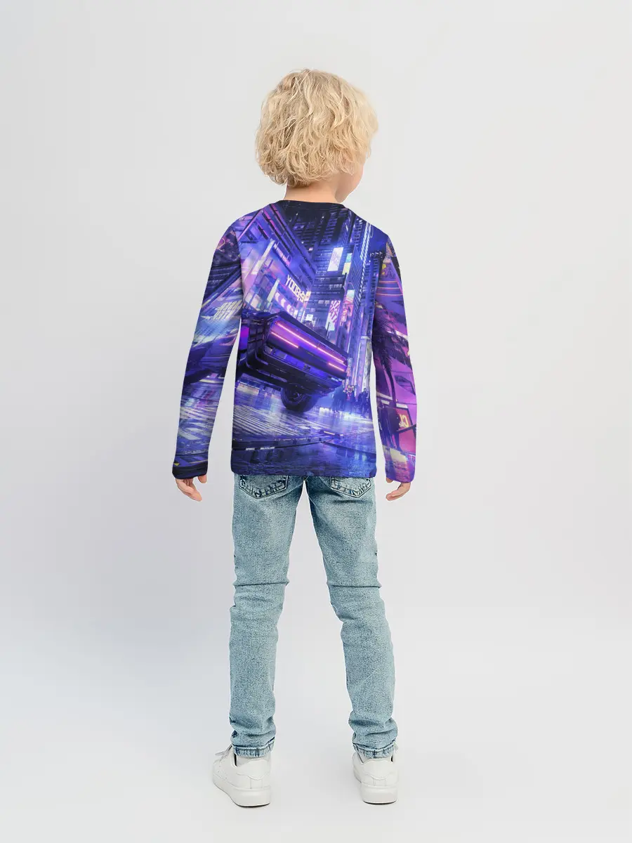 Детский лонгслив / Cyberpunk city
