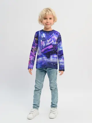 Детский лонгслив / Cyberpunk city