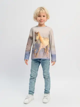 Детский лонгслив / Белая лошадь