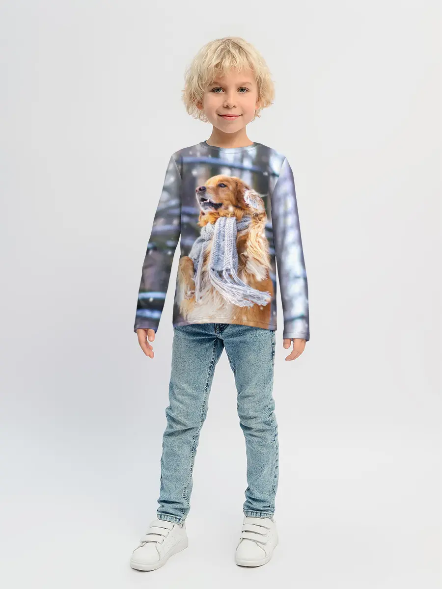 Детский лонгслив / Золотистый Ретривер