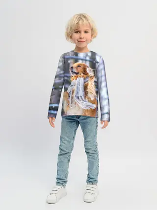 Детский лонгслив / Золотистый Ретривер