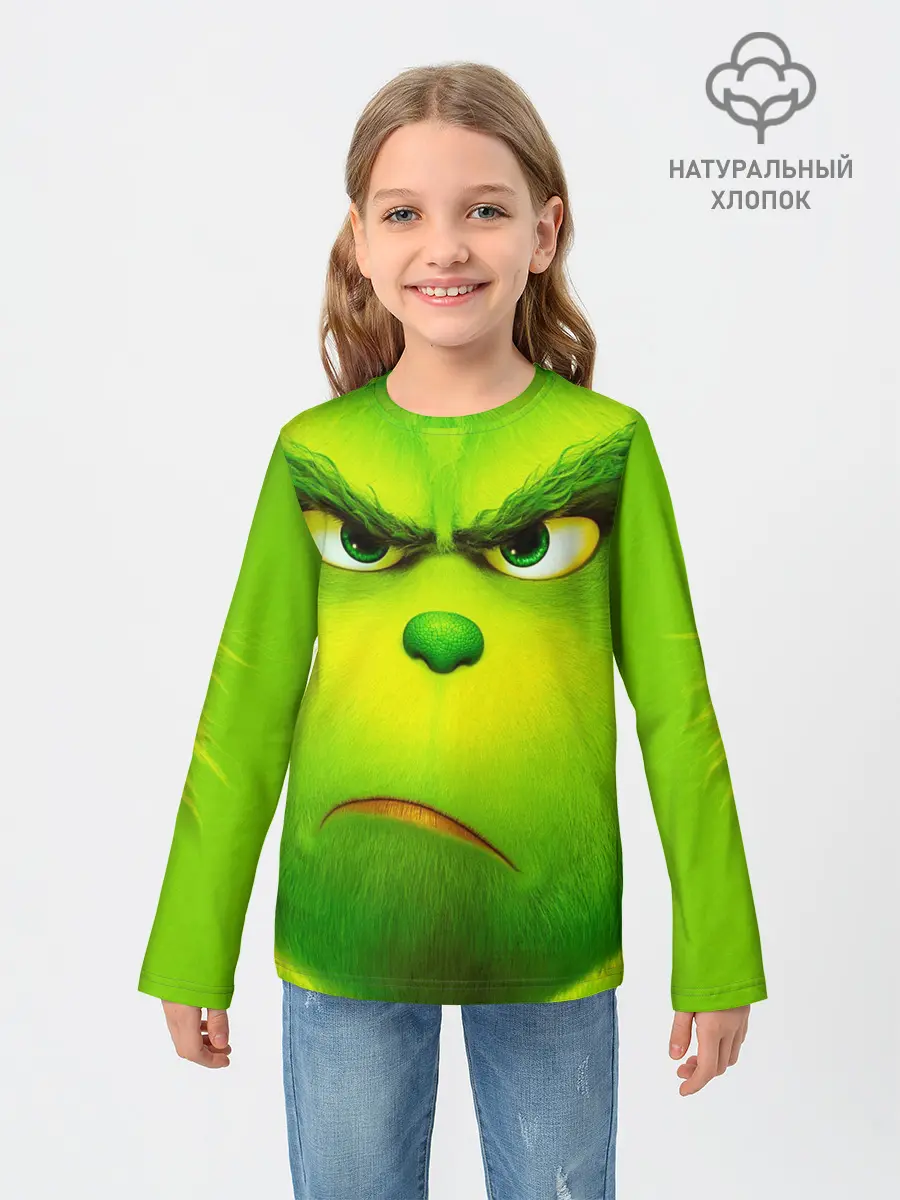 Детский лонгслив / Гринч 3D/ The Grinch