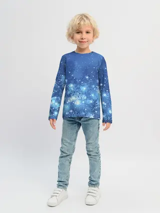 Детский лонгслив / Снежинки.