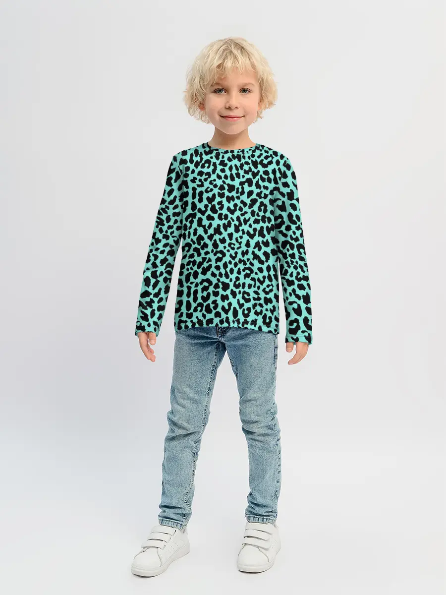 Детский лонгслив / ЛАЗУРНЫЙ ЛЕОПАРД