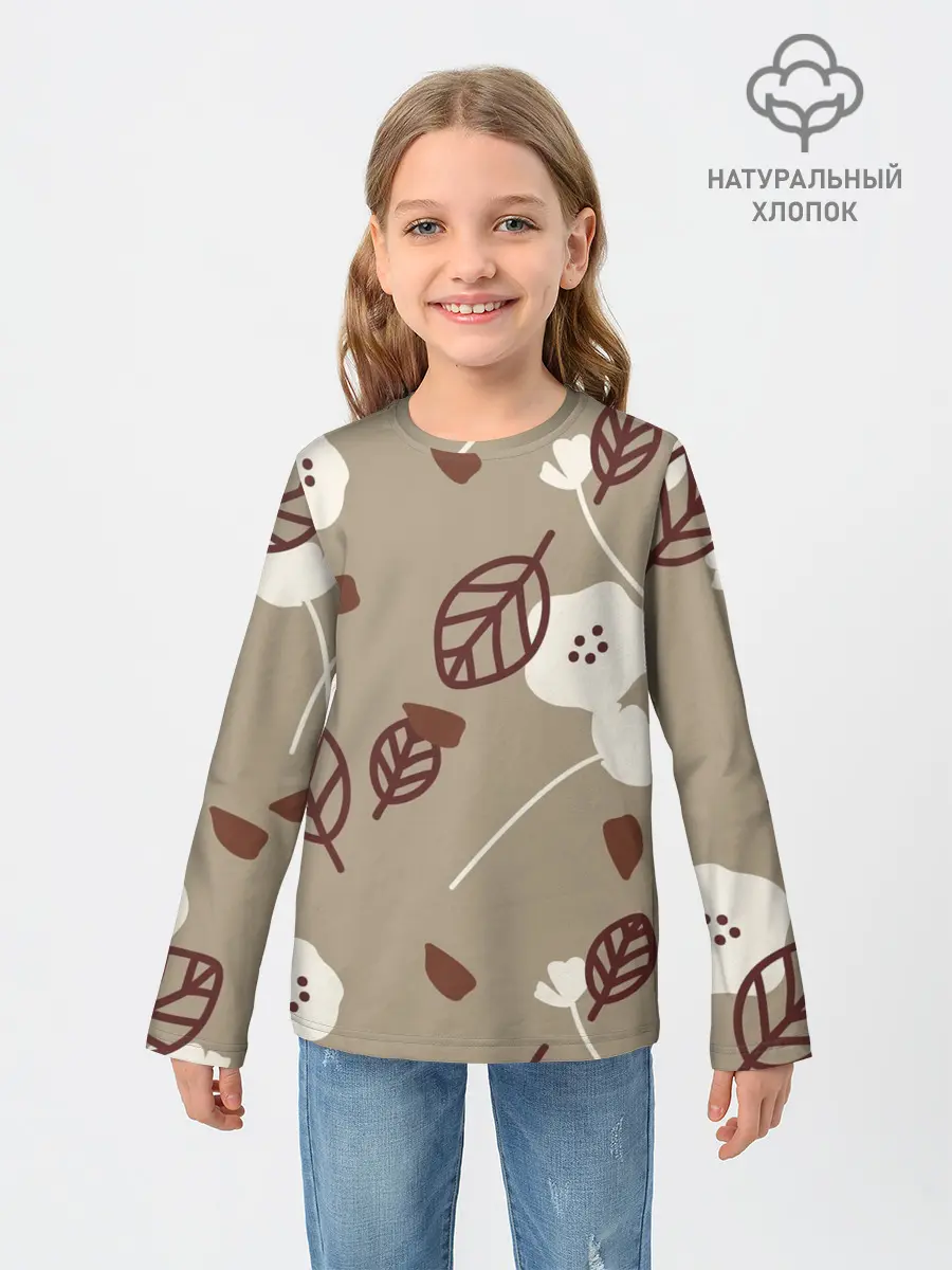 Детский лонгслив / Цветочный принт
