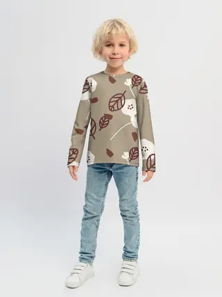 Детский лонгслив / Цветочный принт