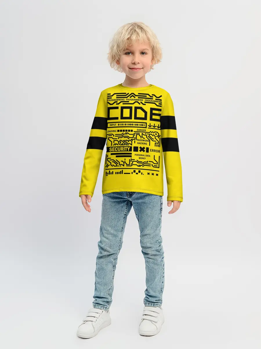 Детский лонгслив / КОД,программирование,code