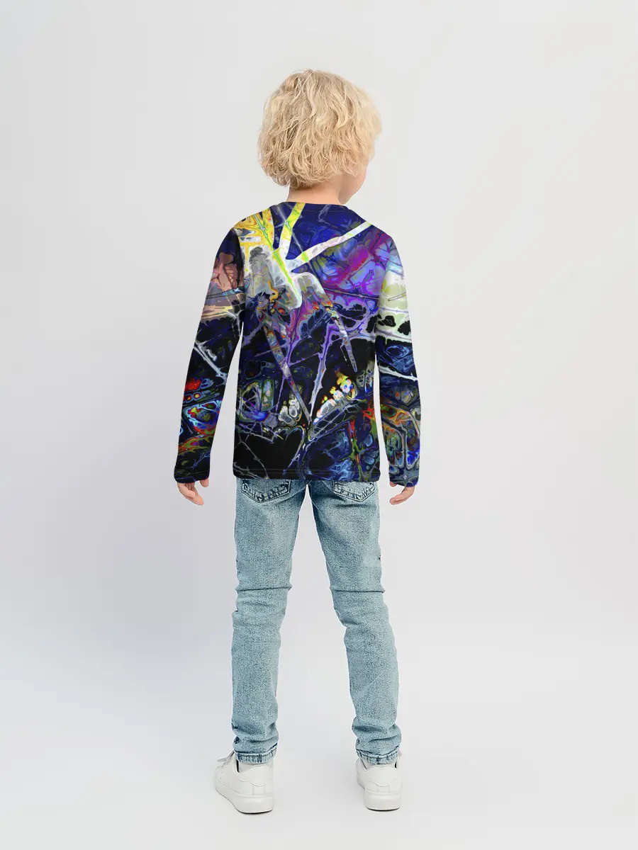 Детский лонгслив / Gasoline stains abstraction