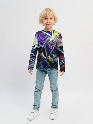 Детский лонгслив / Gasoline stains abstraction