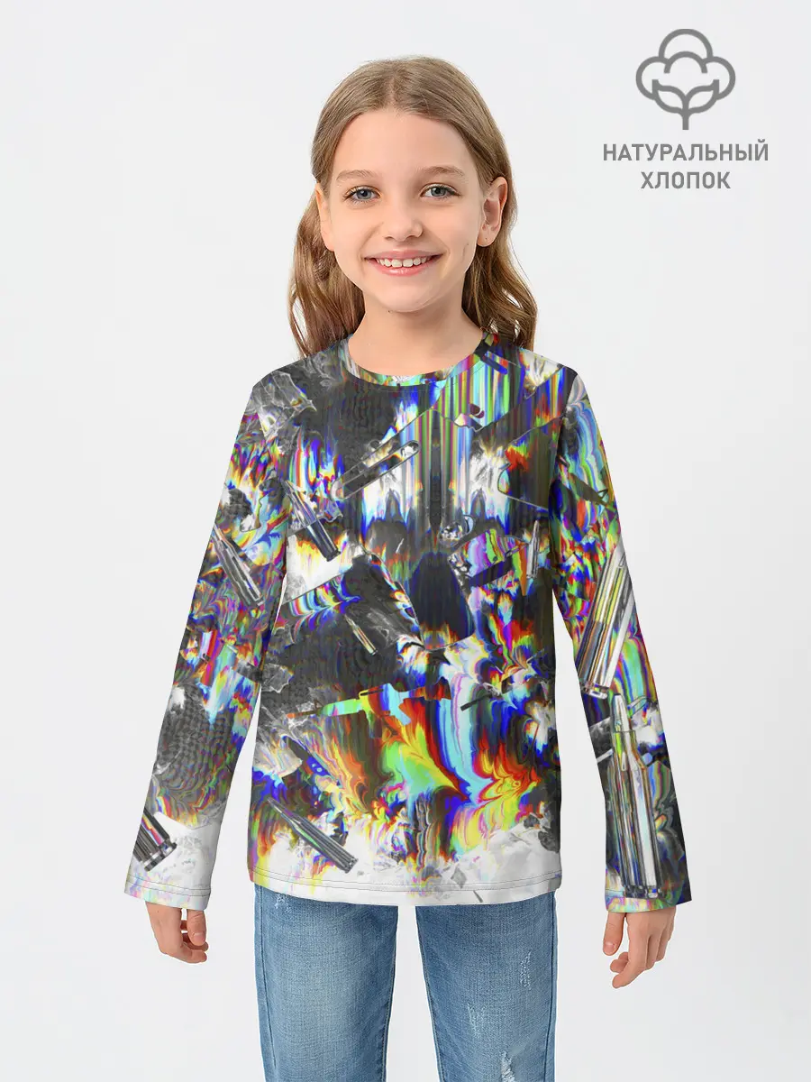 Детский лонгслив / Gasoline stains abstraction