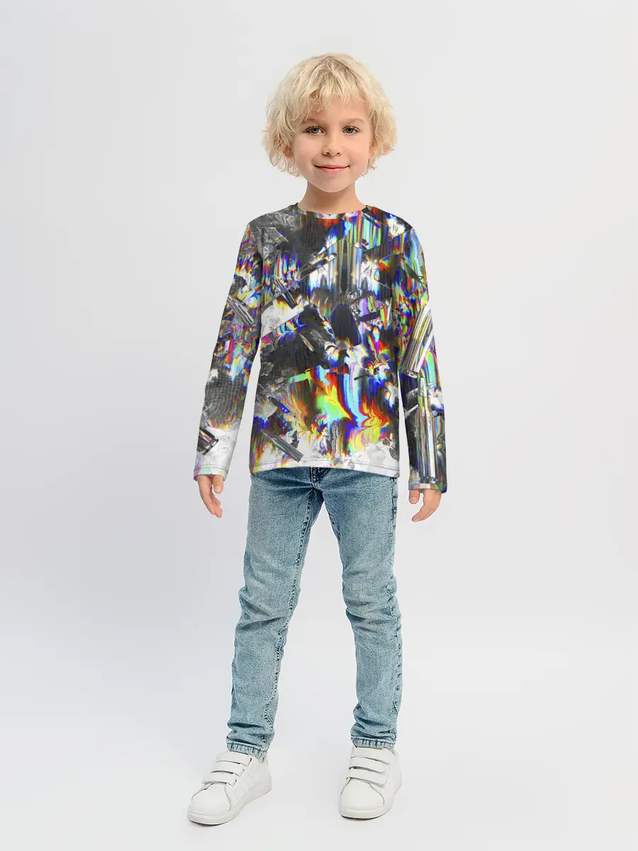 Детский лонгслив / Gasoline stains abstraction