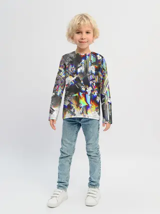 Детский лонгслив / Gasoline stains abstraction