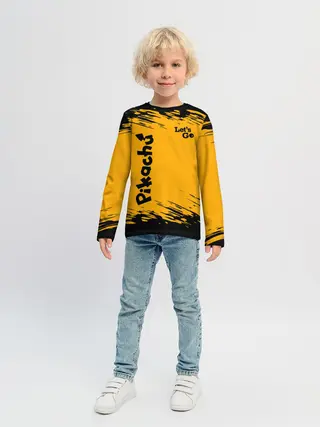 Детский лонгслив / Pikachu black&yellow